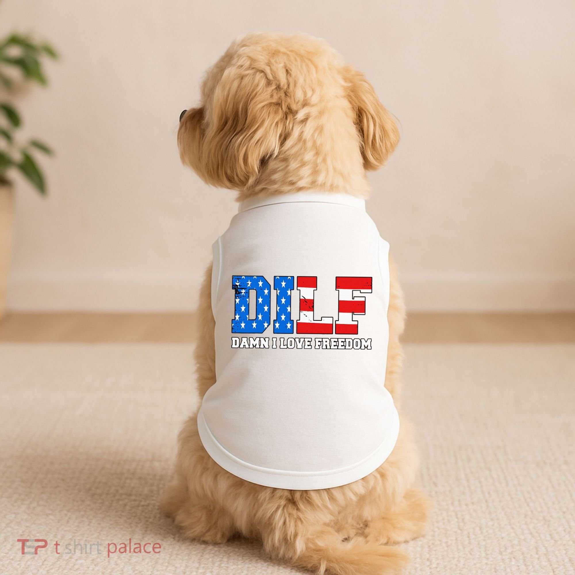 Dilf Damn I Love Freedom Doggie Tank