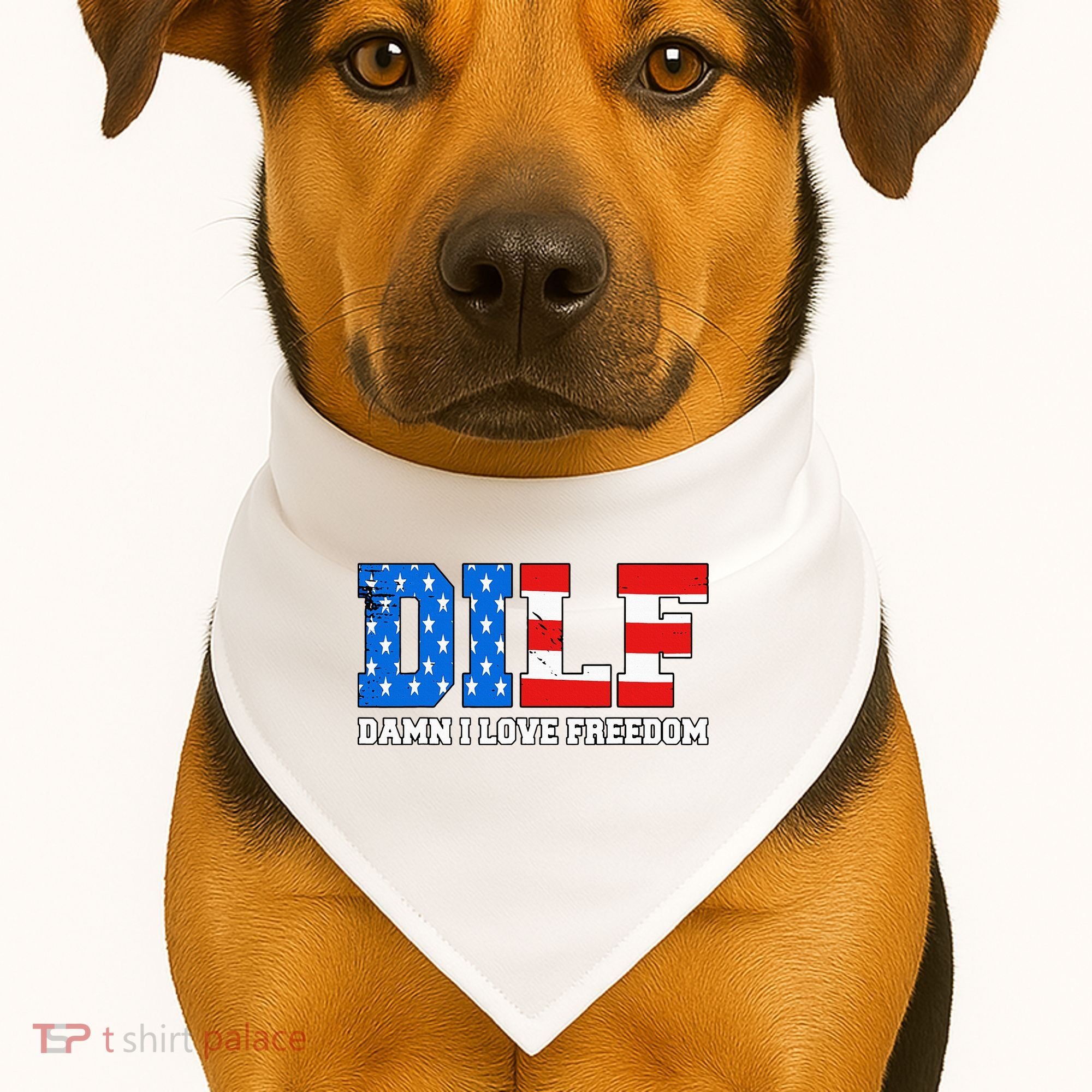 Dilf Damn I Love Freedom USA-Made Doggie Bandana