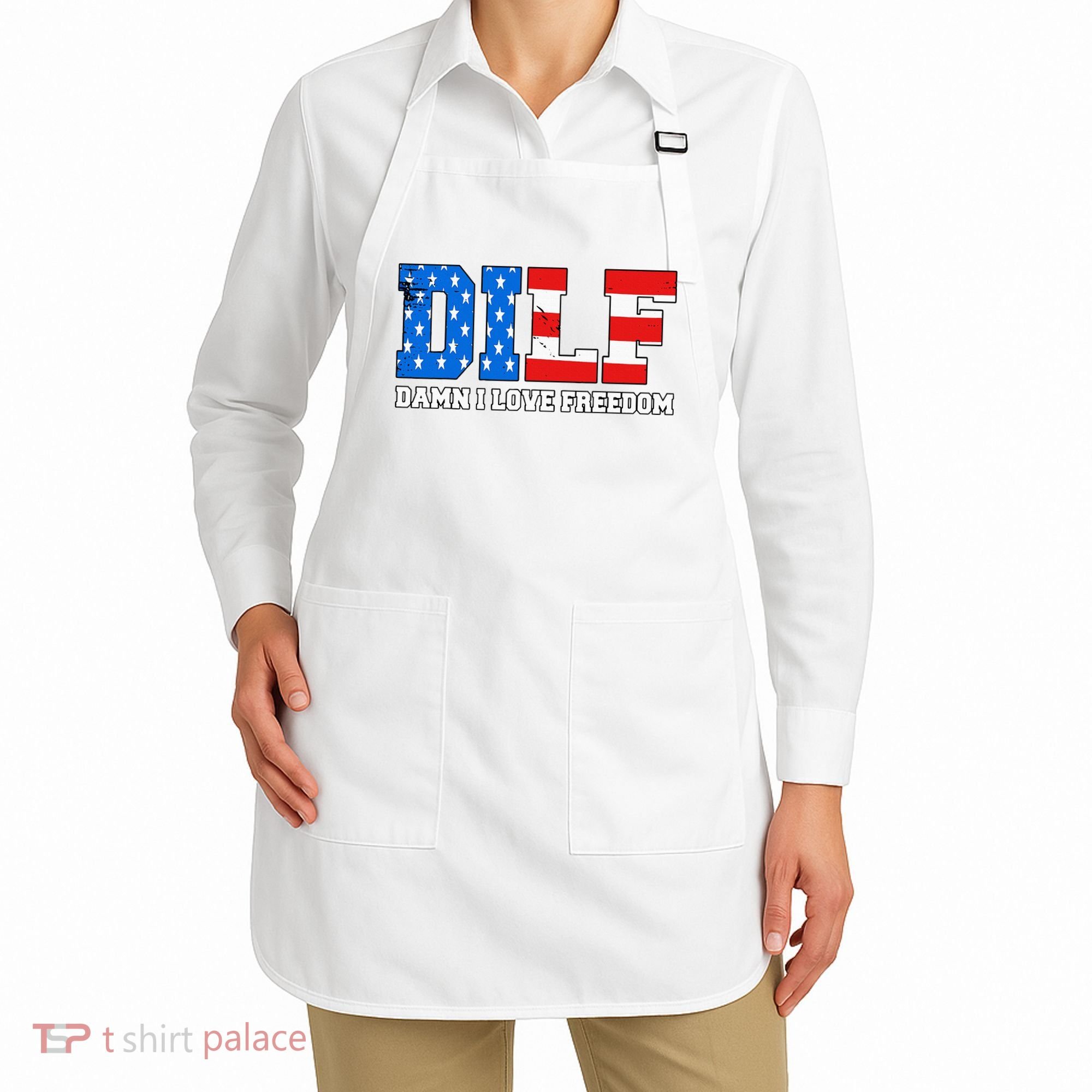 Dilf Damn I Love Freedom Apron