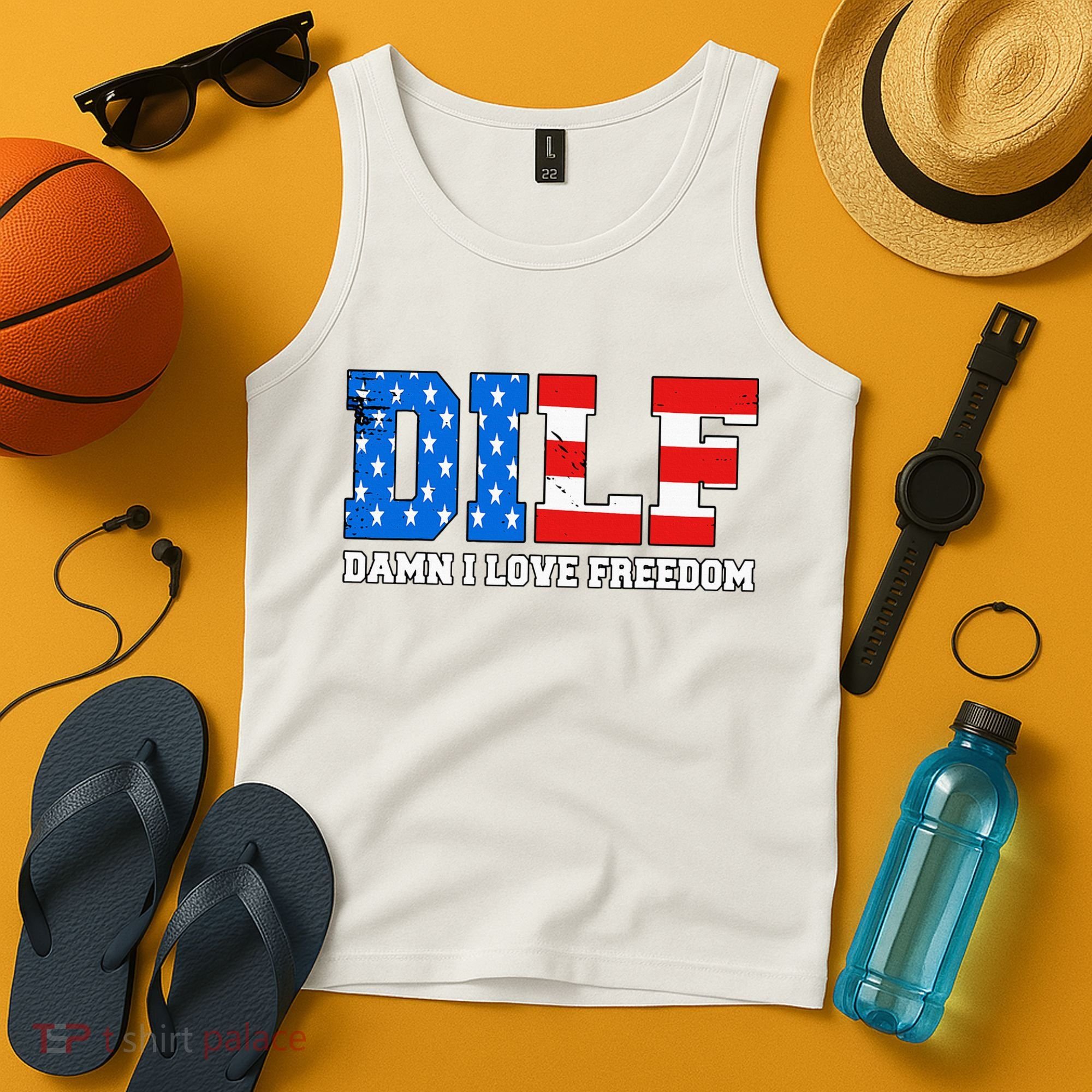 Dilf Damn I Love Freedom Tank Top
