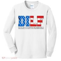 Dilf Damn I Love Freedom Kids Long Sleeve Shirt thumb 0