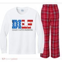Dilf Damn I Love Freedom Kids Long Sleeve Plaid Pajama Set thumb 0
