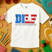 Dilf Damn I Love Freedom Kids T-Shirt thumb 3