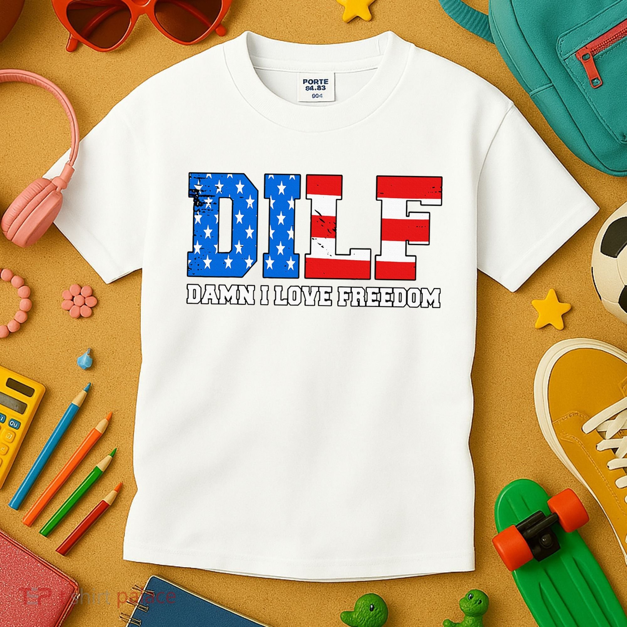 Dilf Damn I Love Freedom Kids T-Shirt