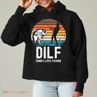 Dilf Damn I Love Fishing Gift Ladies Heavyweight Boxy Pullover Hoodie thumb 0