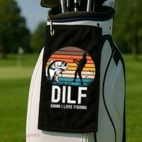 Dilf Damn I Love Fishing Gift Golf Towel thumb 2