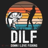 Dilf Damn I Love Fishing Gift Golf Towel thumb 3