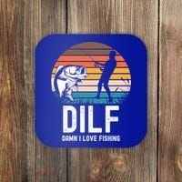 Dilf Damn I Love Fishing Gift Coaster thumb 0