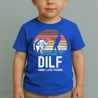 Dilf Damn I Love Fishing Gift Toddler T-Shirt thumb 2