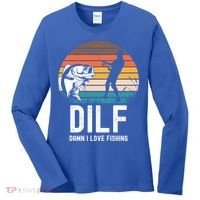 Dilf Damn I Love Fishing Gift Women's Long Sleeve Shirt thumb 0