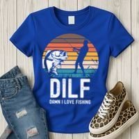 Dilf Damn I Love Fishing Gift Women's T-Shirt thumb 3