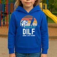 Dilf Damn I Love Fishing Gift Kids Hoodie thumb 3