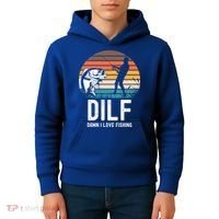 Dilf Damn I Love Fishing Gift Kids Hoodie thumb 4