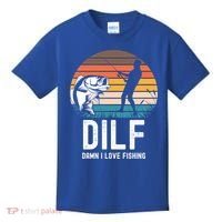 Dilf Damn I Love Fishing Gift Kids T-Shirt thumb 0