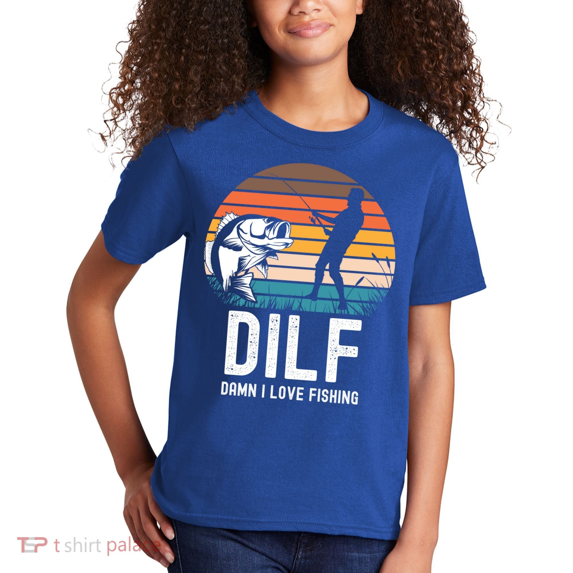 Dilf Damn I Love Fishing Gift Kids T-Shirt