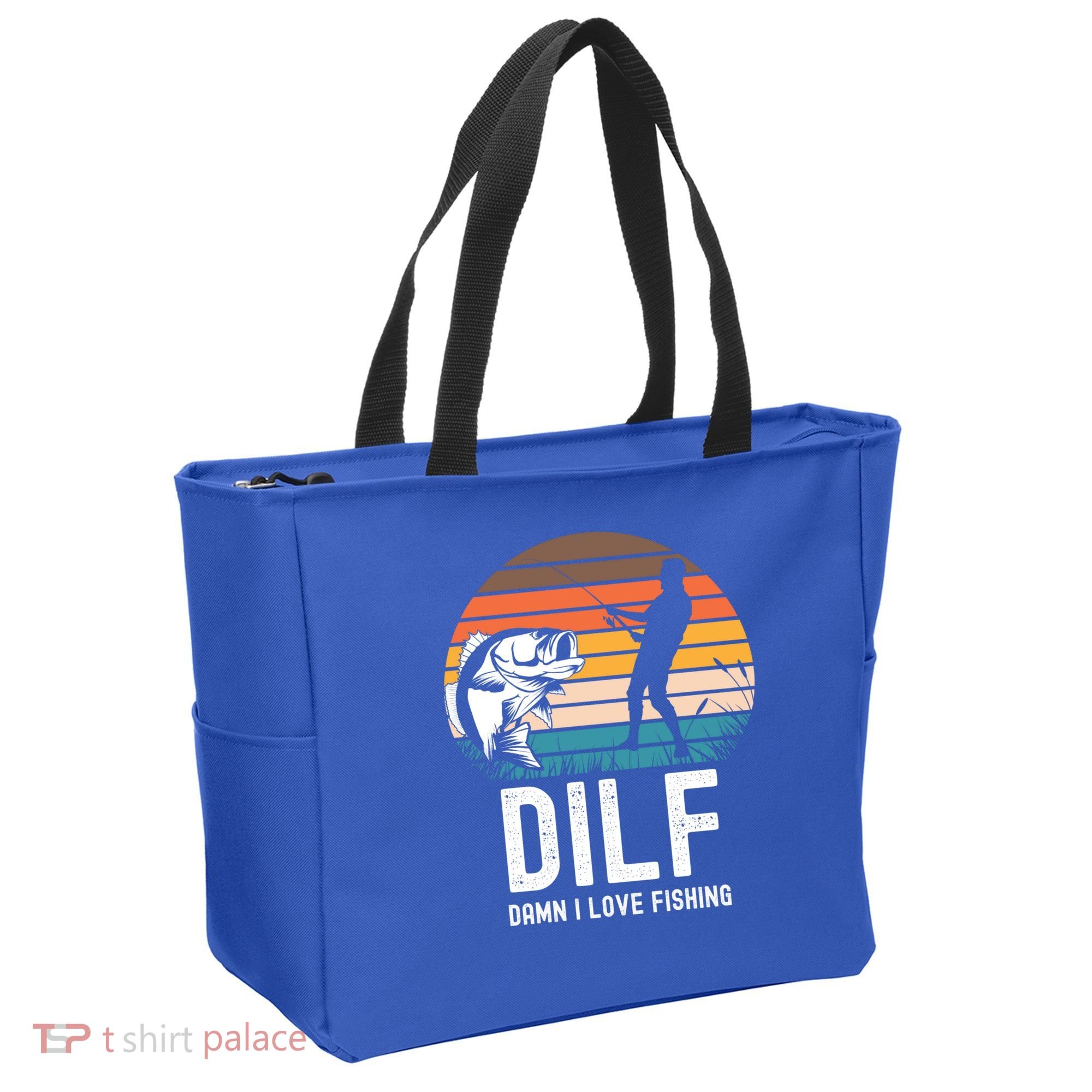 Dilf Damn I Love Fishing Gift Tote Bag