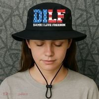Dilf Damn I Love Freedom Bucket Hat thumb 3