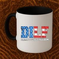 Dilf Damn I Love Freedom Coffee Mug thumb 2