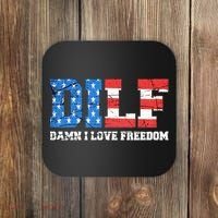 Dilf Damn I Love Freedom Coaster thumb 0
