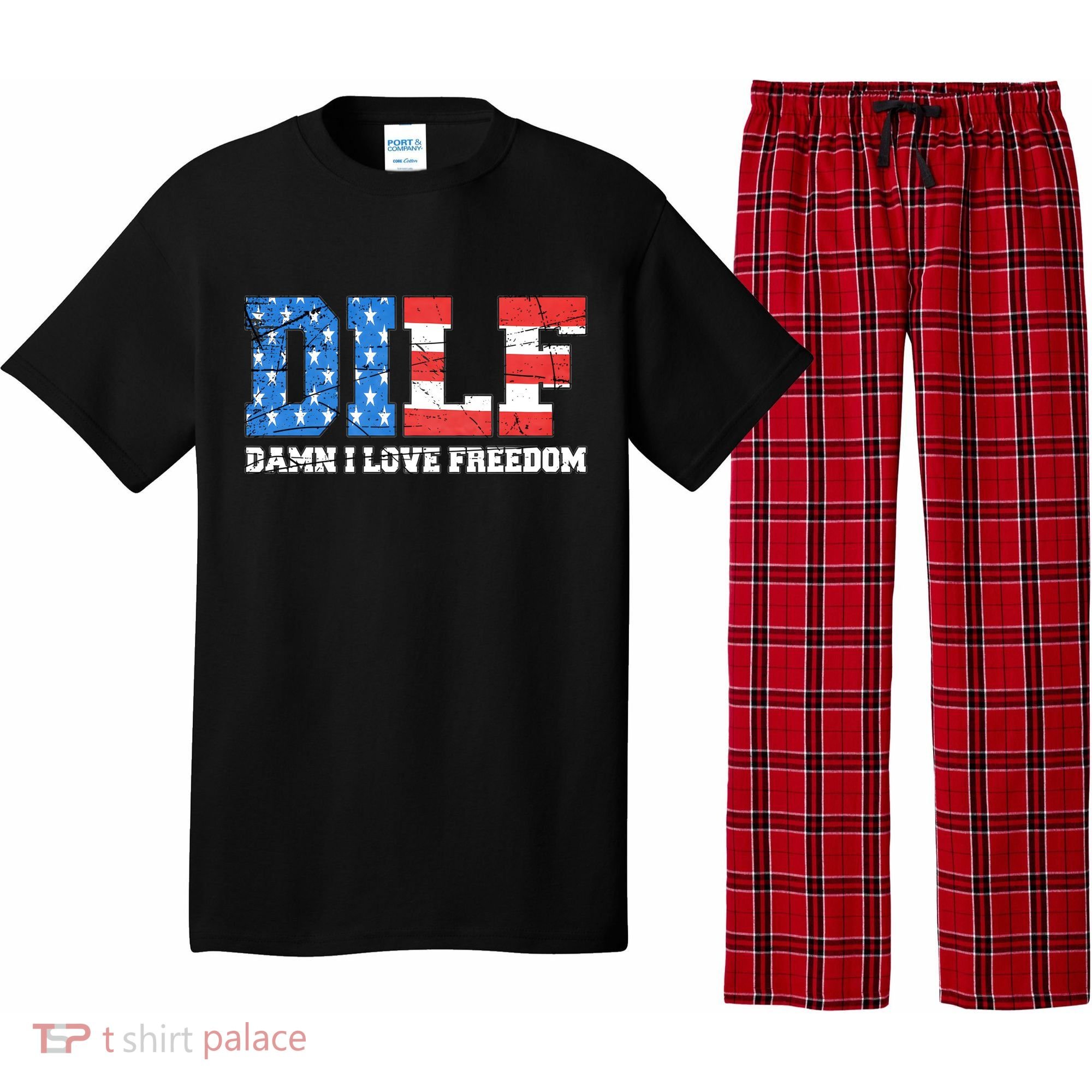 Dilf Damn I Love Freedom Pajama Set