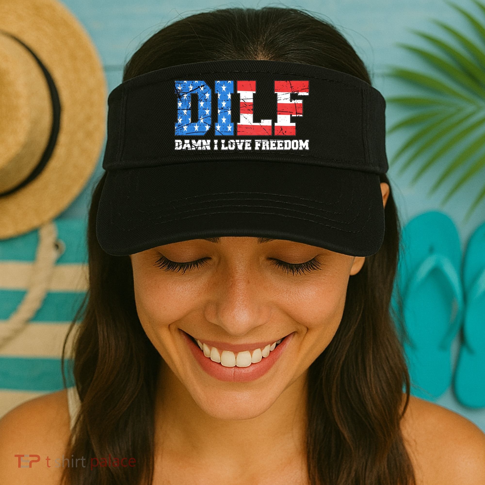 Dilf Damn I Love Freedom Visor