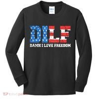 Dilf Damn I Love Freedom Kids Long Sleeve Shirt thumb 0
