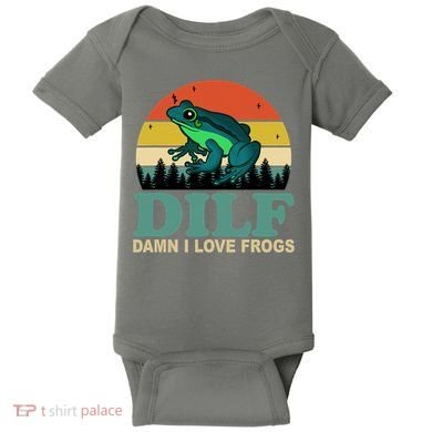 DILF Damn I Love Frogs Baby Bodysuit
