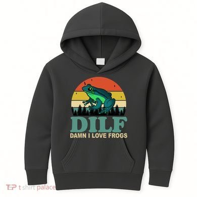 DILF Damn I Love Frogs Kids Hoodie