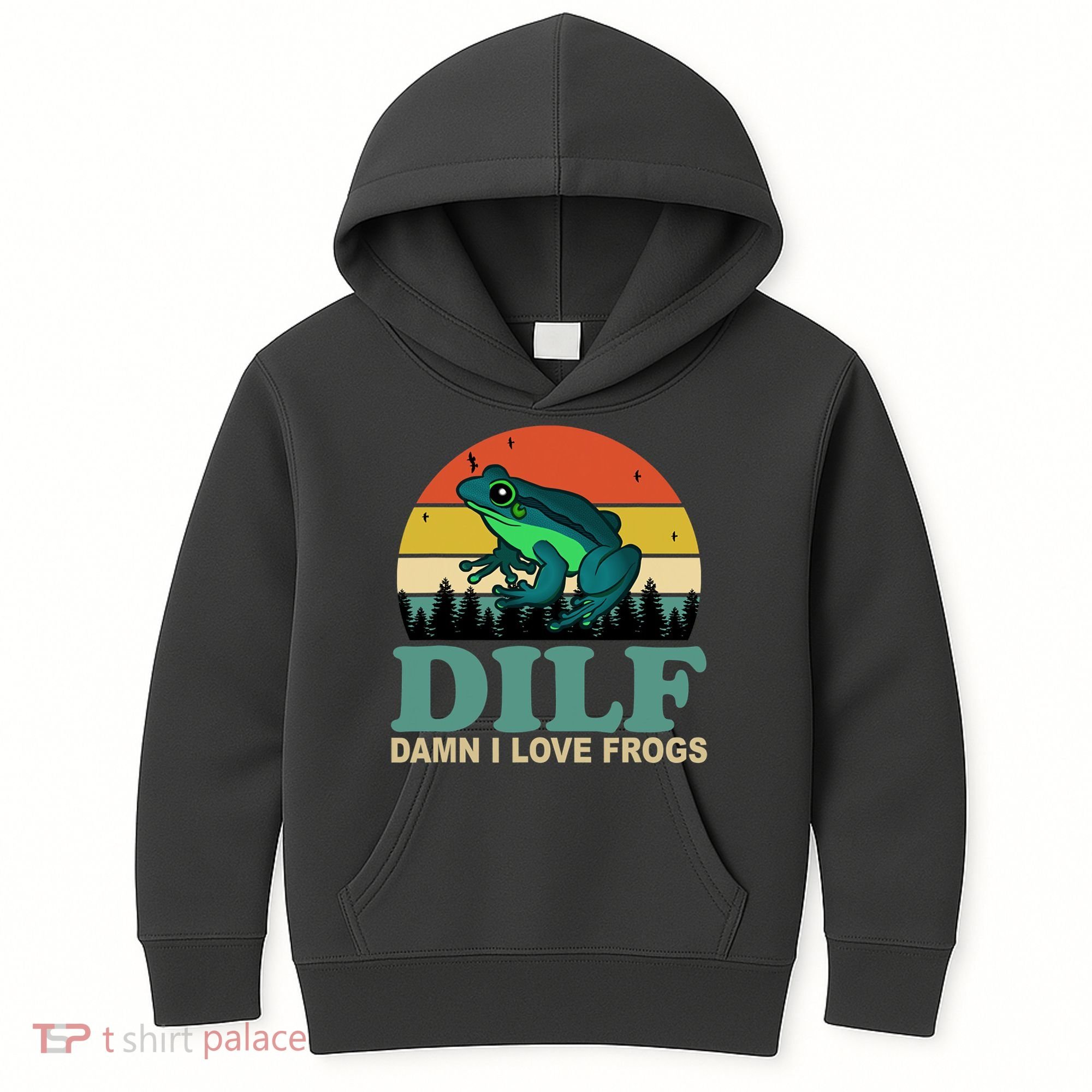 DILF Damn I Love Frogs Kids Hoodie