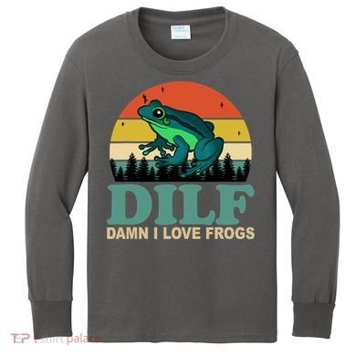 DILF Damn I Love Frogs Kids Long Sleeve Shirt
