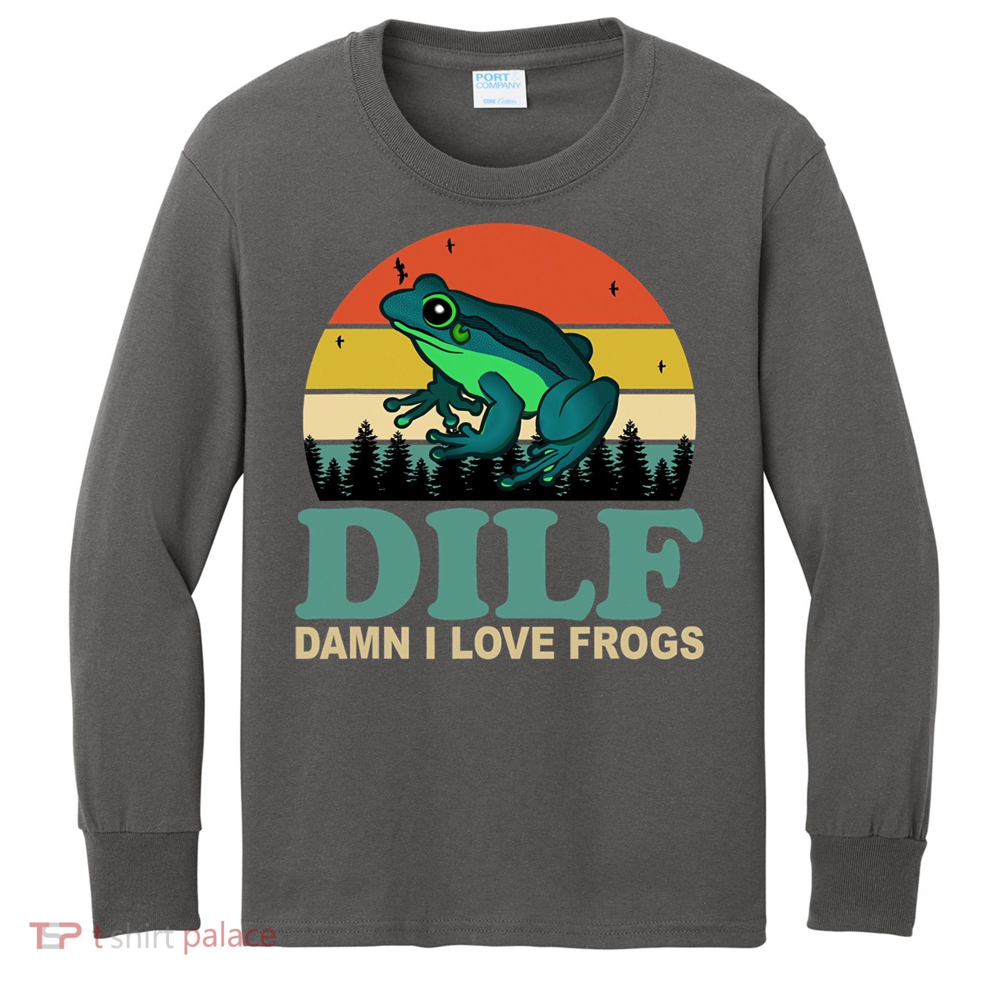 DILF Damn I Love Frogs Kids Long Sleeve Shirt