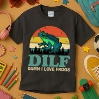 DILF Damn I Love Frogs Kids T-Shirt thumb 3