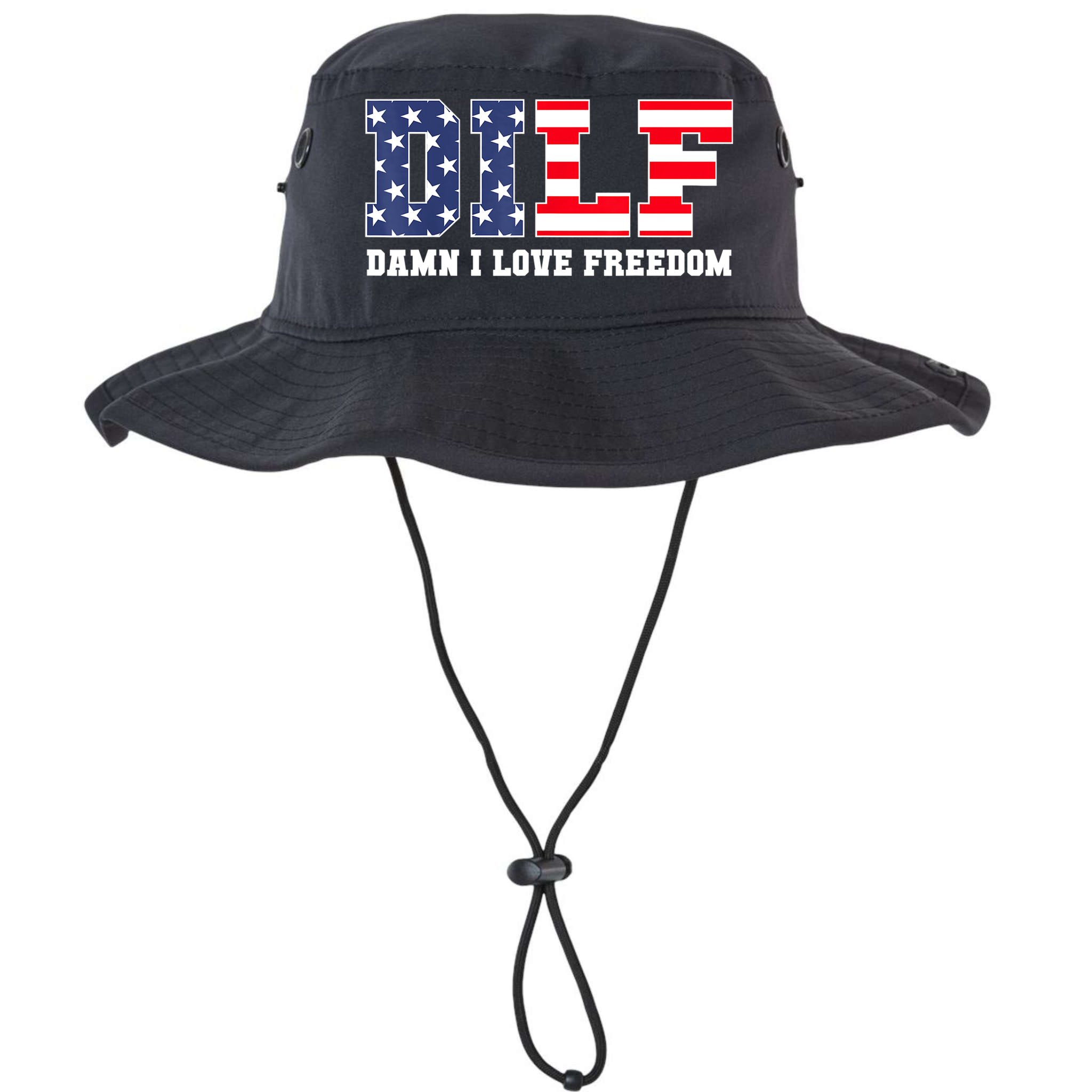 DILF Damn I Love Freedom Funny Patriotic 4th Of July Bucket Hat