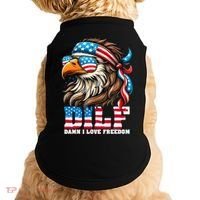 Dilf Damn I Love Freedom Eagle Mullet Funny 4th Of July Doggie Tank thumb 0