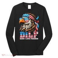 Dilf Damn I Love Freedom Eagle Mullet Funny 4th Of July Long Sleeve Shirt thumb 0