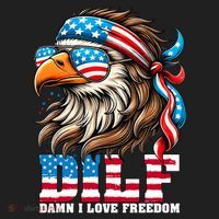 Dilf Damn I Love Freedom Eagle Mullet Funny 4th Of July Beanie thumb 2