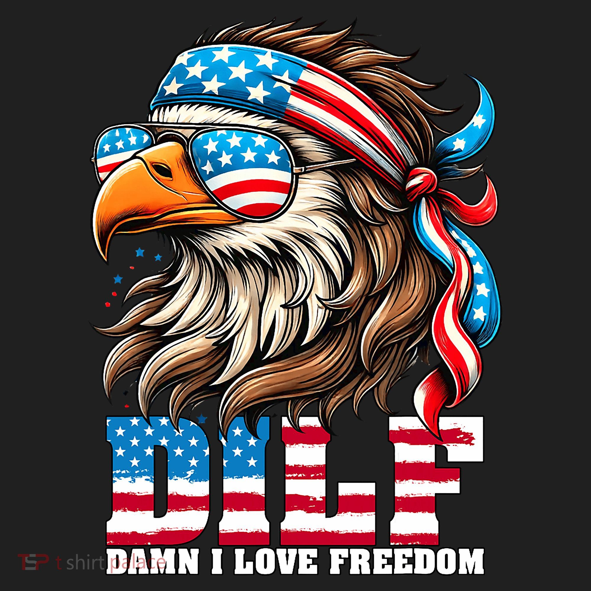 Dilf Damn I Love Freedom Eagle Mullet Funny 4th Of July Beanie