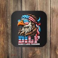 Dilf Damn I Love Freedom Eagle Mullet Funny 4th Of July Coaster thumb 0