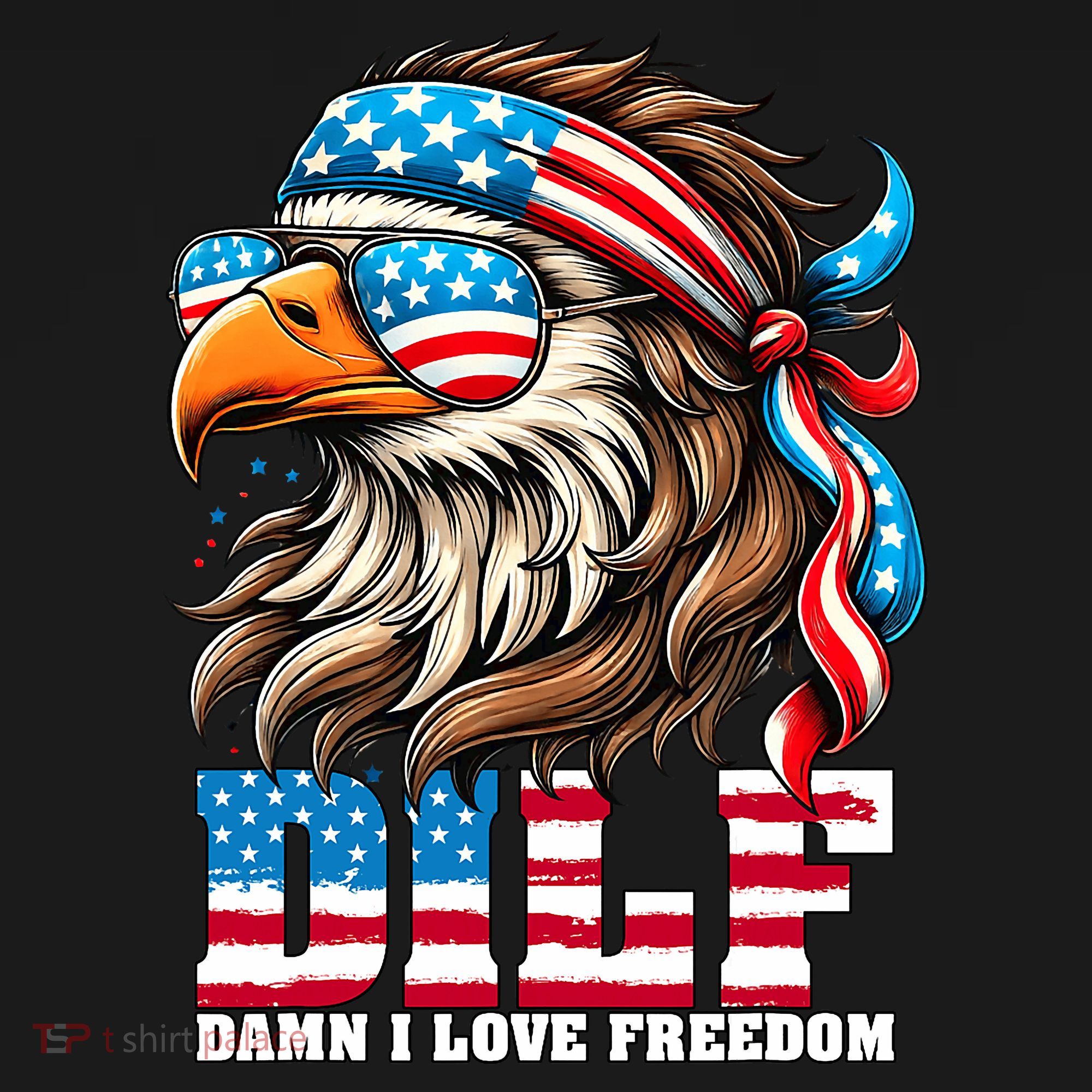 Dilf Damn I Love Freedom Eagle Mullet Funny 4th Of July Women's Hoodie