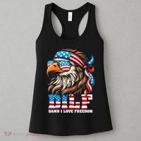 Dilf Damn I Love Freedom Eagle Mullet Funny 4th Of July Women's Tank Top thumb 3