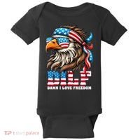 Dilf Damn I Love Freedom Eagle Mullet Funny 4th Of July Baby Bodysuit thumb 0