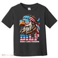 Dilf Damn I Love Freedom Eagle Mullet Funny 4th Of July Toddler T-Shirt thumb 0