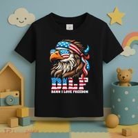 Dilf Damn I Love Freedom Eagle Mullet Funny 4th Of July Toddler T-Shirt thumb 3