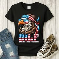 Dilf Damn I Love Freedom Eagle Mullet Funny 4th Of July Women's T-Shirt thumb 3