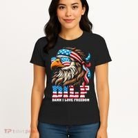 Dilf Damn I Love Freedom Eagle Mullet Funny 4th Of July Women's T-Shirt thumb 4