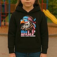 Dilf Damn I Love Freedom Eagle Mullet Funny 4th Of July Kids Hoodie thumb 3