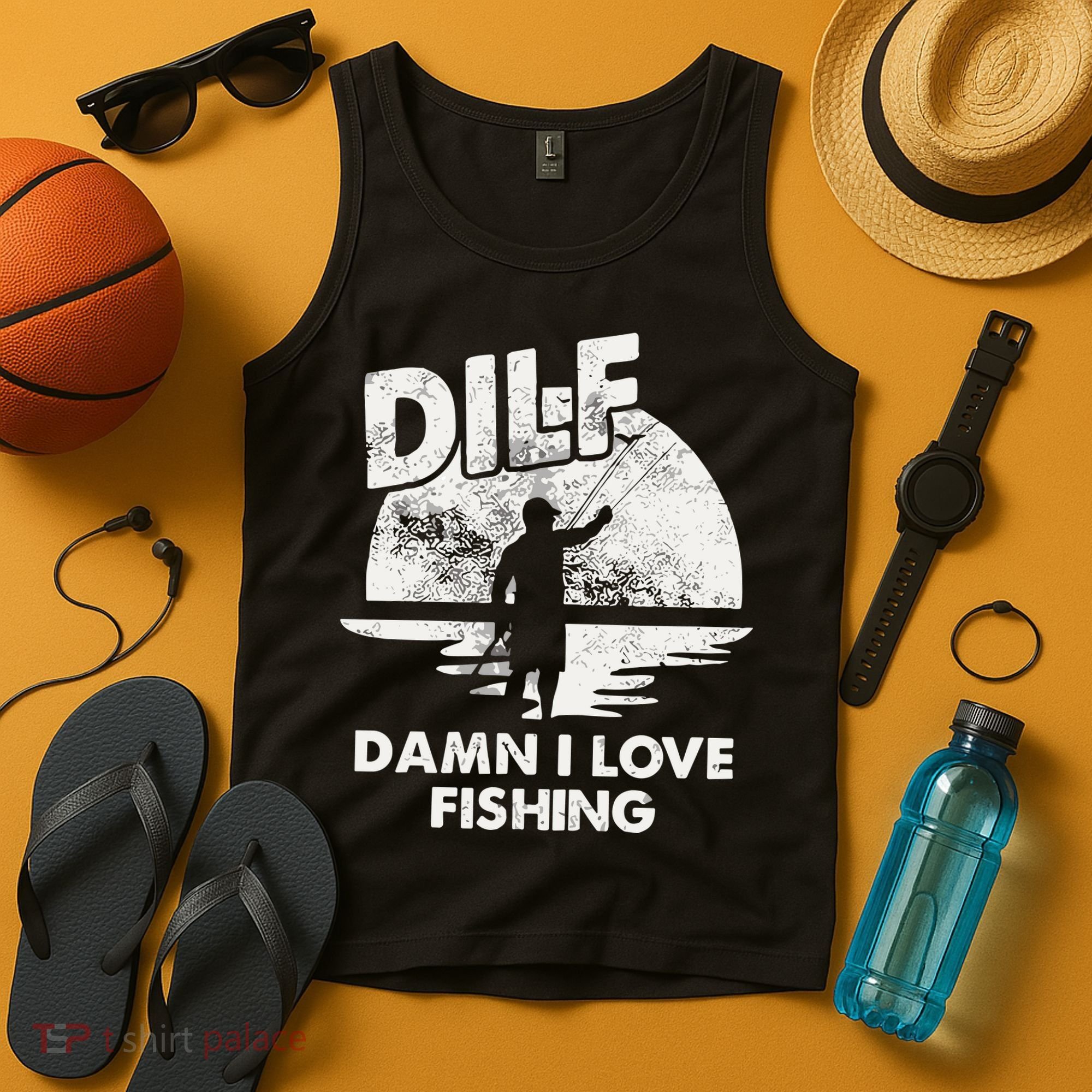 Dilf Damn I Love Fishing Tank Top