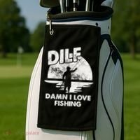 Dilf Damn I Love Fishing Golf Towel thumb 2