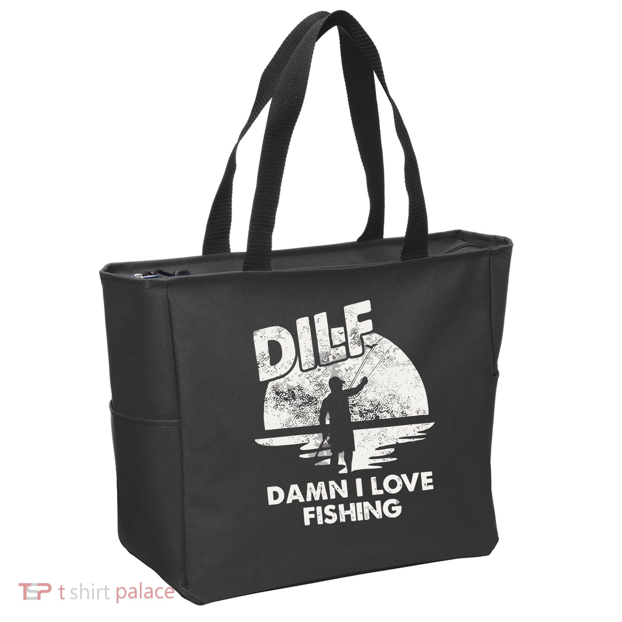 Dilf Damn I Love Fishing Tote Bag