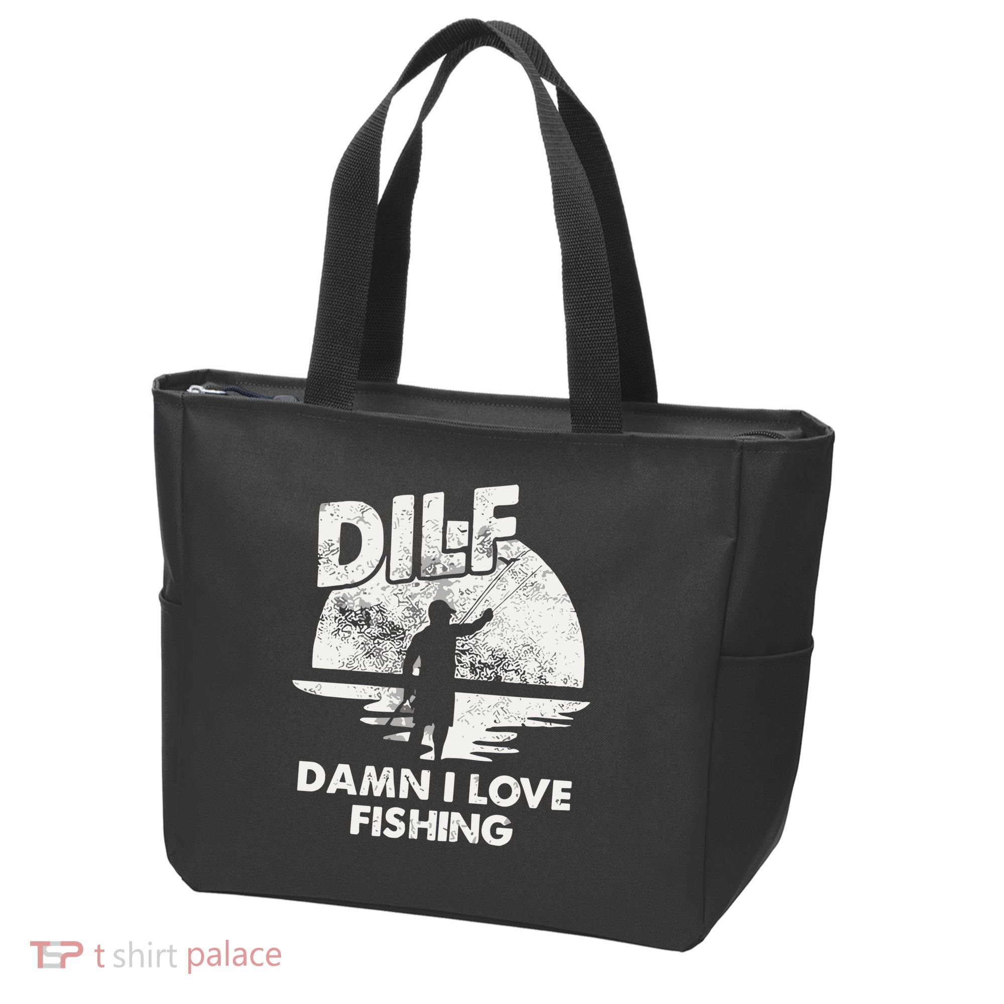 Dilf Damn I Love Fishing Tote Bag